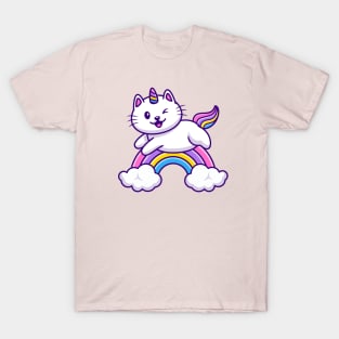 Cute Cat Unicorn Flying T-Shirt